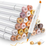 Ohuhu Skin Tone Colors Dual Tips Alcohol Art Markers, Brush & Chisel