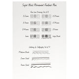 Creative Mark Super Black Permanent Fineliner Pen Sets