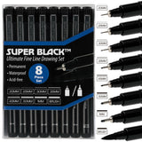 Creative Mark Super Black Permanent Fineliner Pen Sets