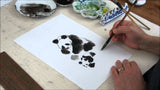 Golden Panda Black Sumi-E Ink Sketch Set